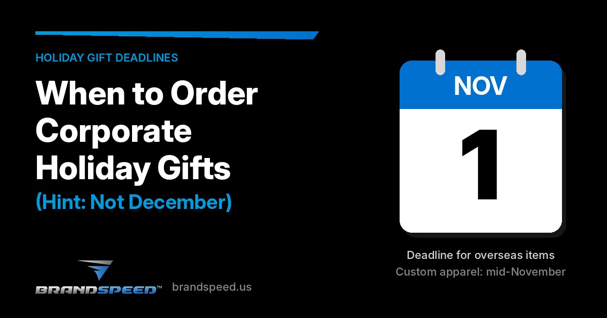 Corporate holiday gifts branded by BrandSpeed in Mooresville, NC